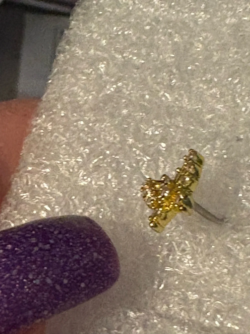 Nose Ring- Stud 20G Copper   Zirconia Butter fly L-Shaped Nose Ring